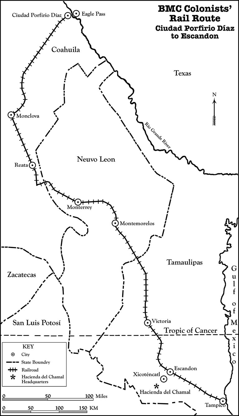 BMC Colonists' Rail Route from Cuidad Porfirio Diaz to Escandon