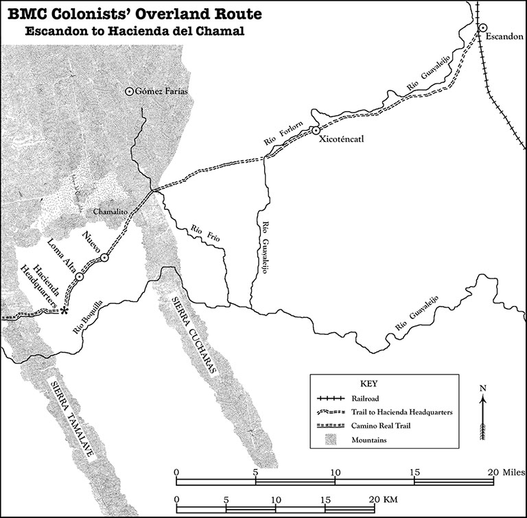 BMC Colonists' Route from Escandon to Chamal Hacienda