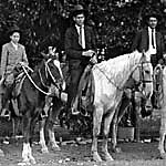 Josh, Arthur, Otho Gorham horseback
