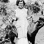 Alice Taylor with turkeys
