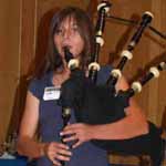 Fallon playing bagpipes