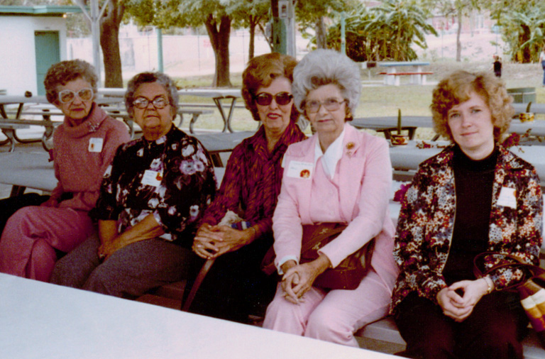 1979 BMC Reunion: Adell, Edna Mae, Ruth, Leona and ?